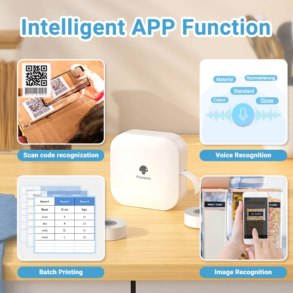 Zodzi Q30 Label Printer Mini Printer Pocket Thermal Label Maker Wireless Sticker Pocket Portable Printer Various Label Paper