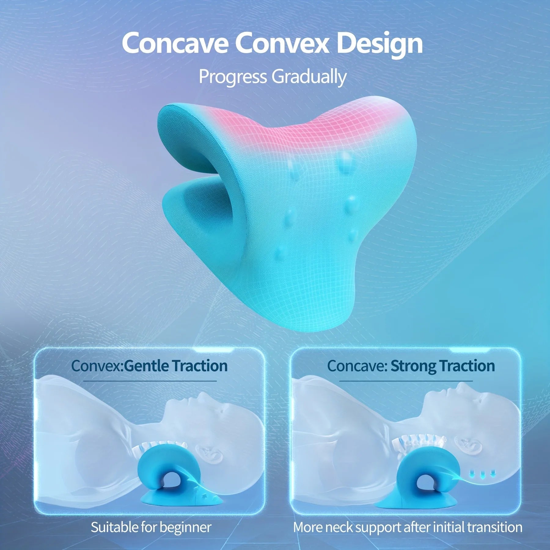 Eva Neck And Shoulder Relaxer, C-Shape Cervical Traction Device, Relax Spine Alignment, Chiropractic Pillow Stretcher Massager