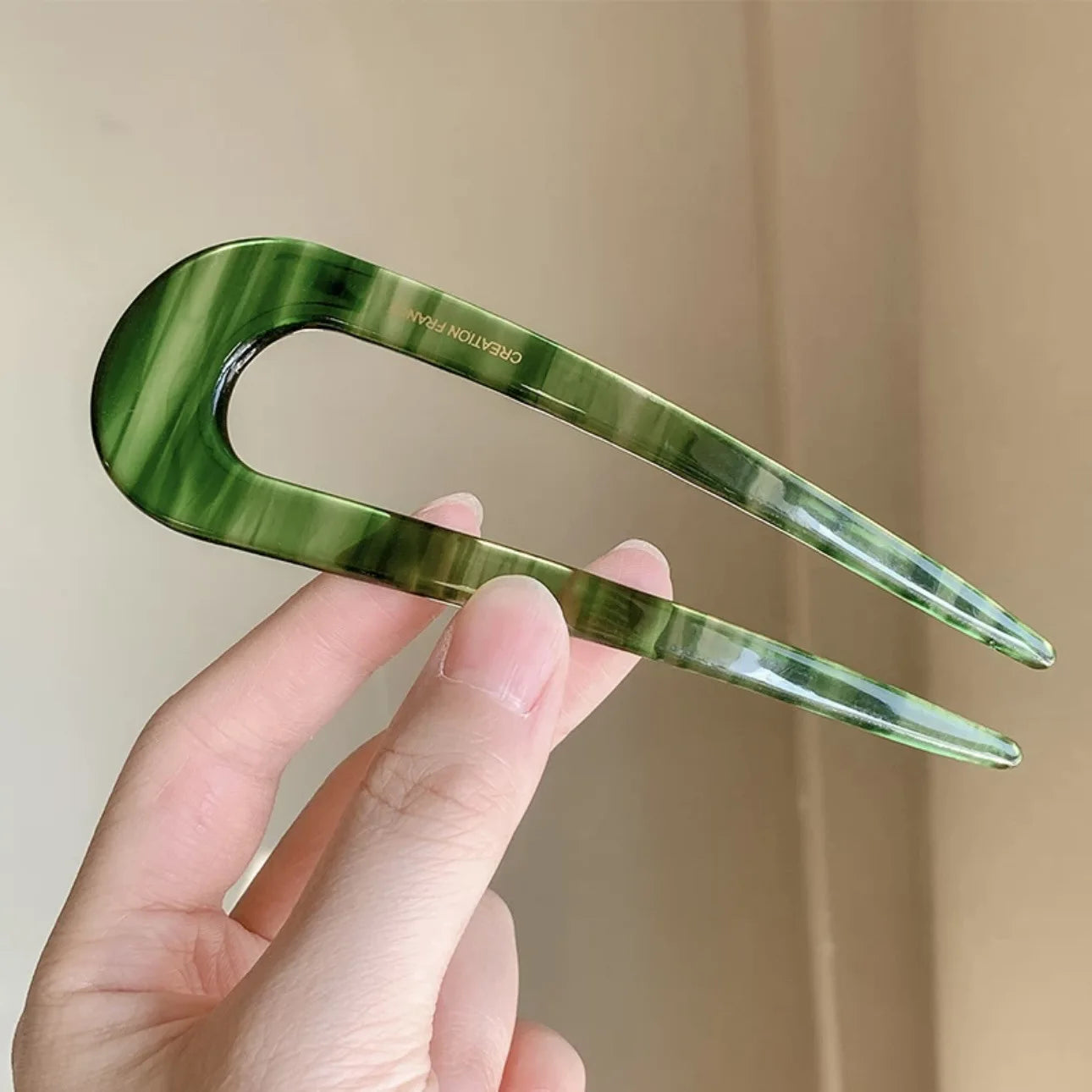 U-shaped Female Hairpin Fashionable Mineral Patterned Meatballs Hairpin Elegant Vintage Chinese Style Women's Hair Accessories
