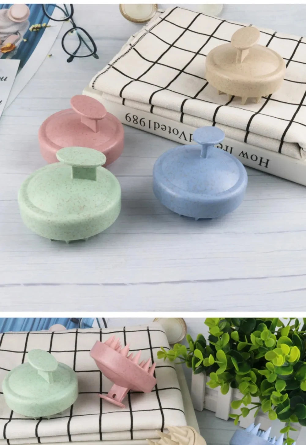 1/3/5 Silicone Shampoo Brush Head Scalp Massage Comb Hair Washing Comb Body Massage Brush Bath Shower Salon Hairdressing Tool