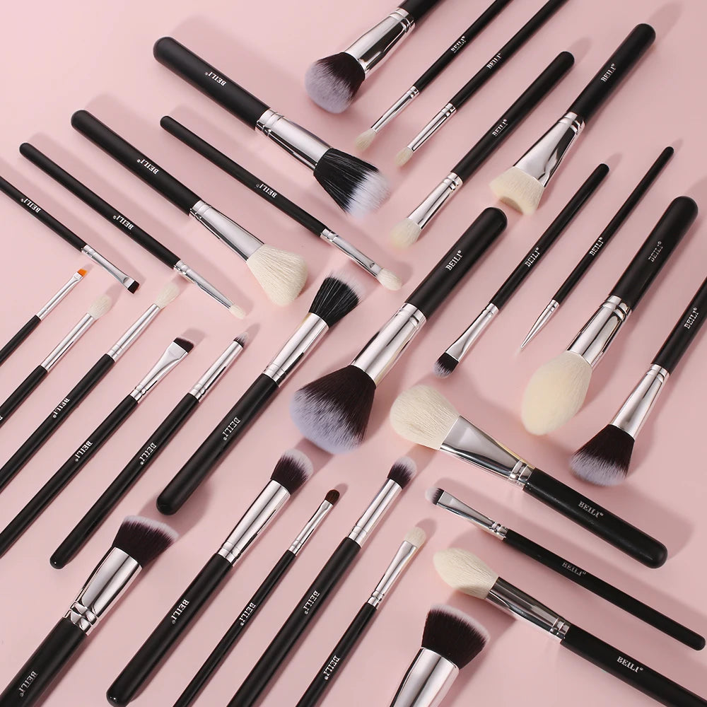 BEILI Professional Makeup Brushes Sets Synthetic Hair Foundation Eyeshadow Powder Premium Beauty White Golden brochas maquillaj