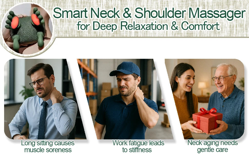Bionic Finger Neck Shoulder Massager Wireless Neck Cervical Trapezius Kneading Massage Shawl Brushless Motor Neck masajeador