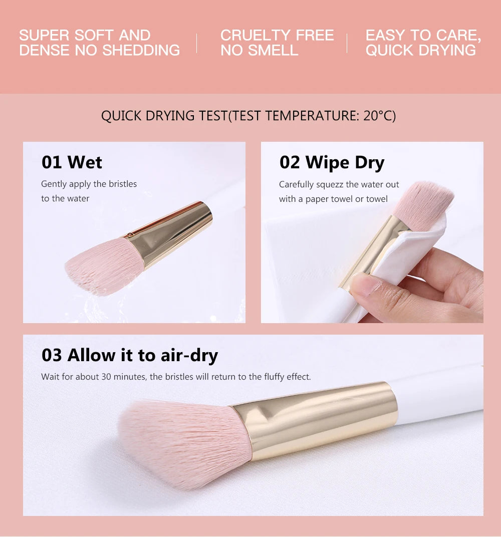 BEILI Professional Makeup Brushes Sets Synthetic Hair Foundation Eyeshadow Powder Premium Beauty White Golden brochas maquillaj