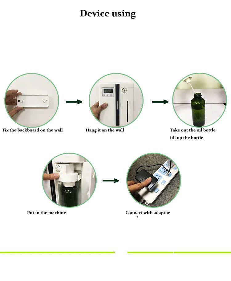 160ml Waterless Scent Diffuser Bluetooth Wall-Mounted Fragrance Machine Smart Scent Diffuser for Home