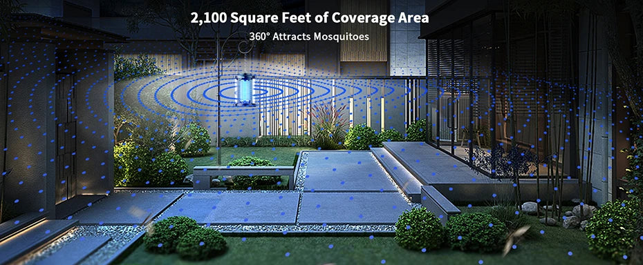 Minimoon Bug Zapper / Outdoor Mosquito Zapper with Dual LED Light 4200V Fly Zapper 15W Electric Fly Traps Outdoor IPX4 Insect Trap
