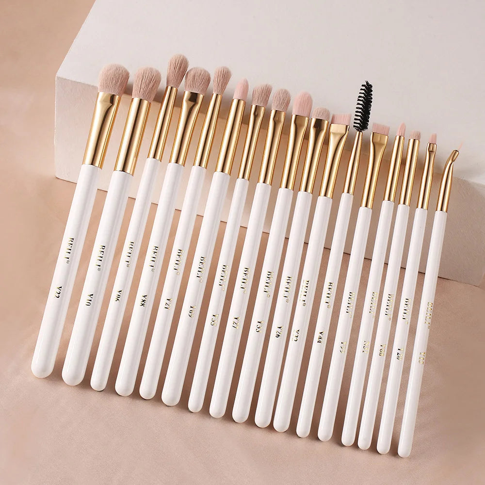 BEILI Professional Makeup Brushes Sets Synthetic Hair Foundation Eyeshadow Powder Premium Beauty White Golden brochas maquillaj
