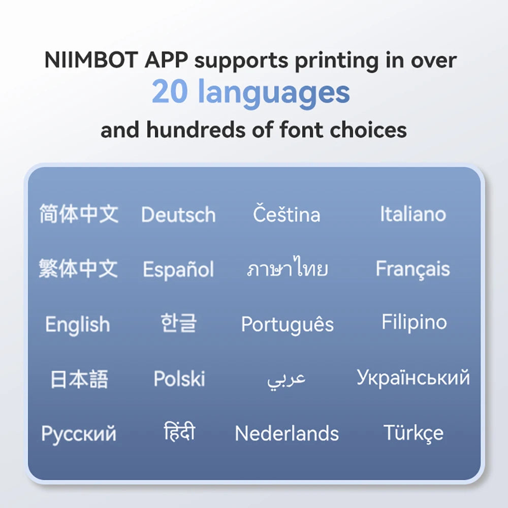 Niimbot B1 Wireless Thermal Label Printer Food Tag Barcode Price Small Business 20-50mm Print Width Label Machine for Home
