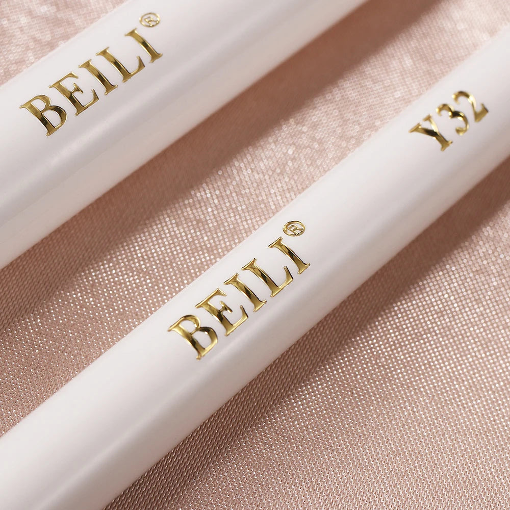 BEILI Professional Makeup Brushes Sets Synthetic Hair Foundation Eyeshadow Powder Premium Beauty White Golden brochas maquillaj