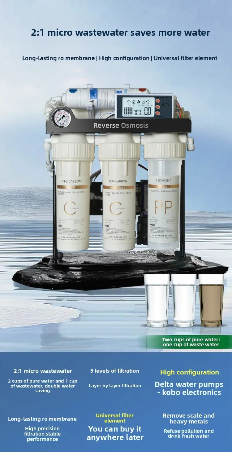 RO reverse osmosis water purifier household high-flow kitchen tap water filter DIY assembly of filter cartridges water purifier