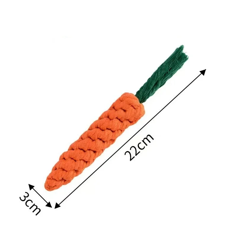 Cotton Rope Weaving Carrot Pet Toy for Puppies - Durable Wear & Bite Resistance Boredom Relief Dog Toy