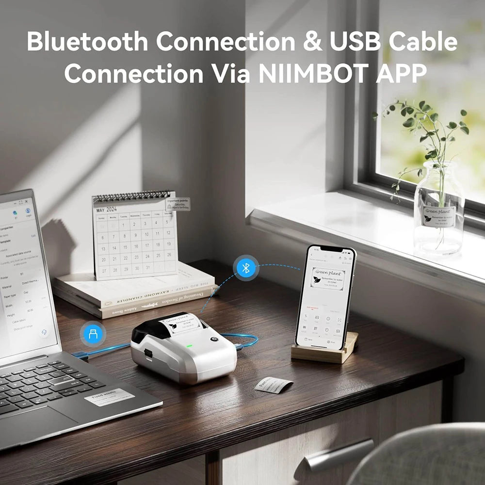 Niimbot B1 Wireless Thermal Label Printer Food Tag Barcode Price Small Business 20-50mm Print Width Label Machine for Home