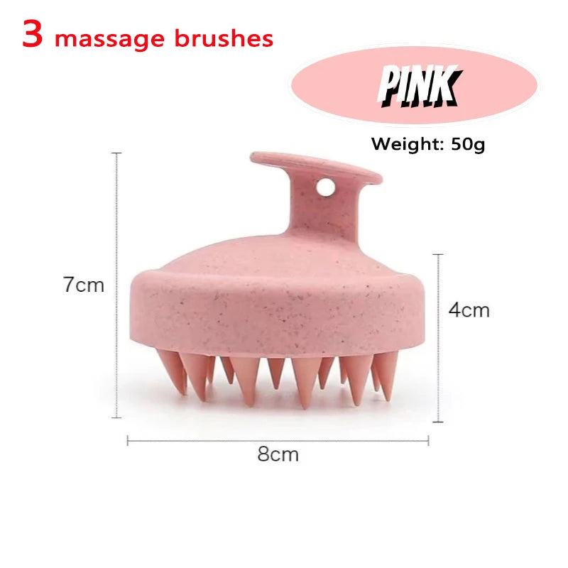 1/3/5 Silicone Shampoo Brush Head Scalp Massage Comb Hair Washing Comb Body Massage Brush Bath Shower Salon Hairdressing Tool