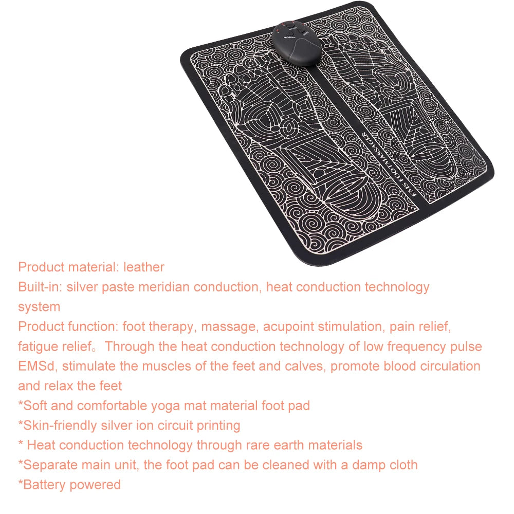 Electric Massage Sole Pad Relieve Sore Feet Leg Cramps Pulse Sole Massager EMS Foot Massager Pad Improve Blood Circulation