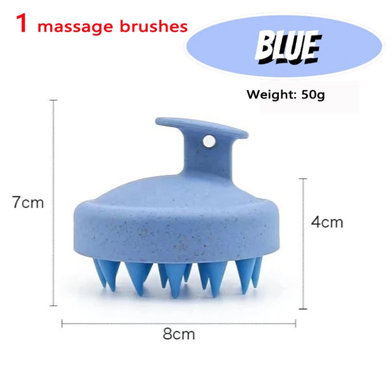 1/3/5 Silicone Shampoo Brush Head Scalp Massage Comb Hair Washing Comb Body Massage Brush Bath Shower Salon Hairdressing Tool