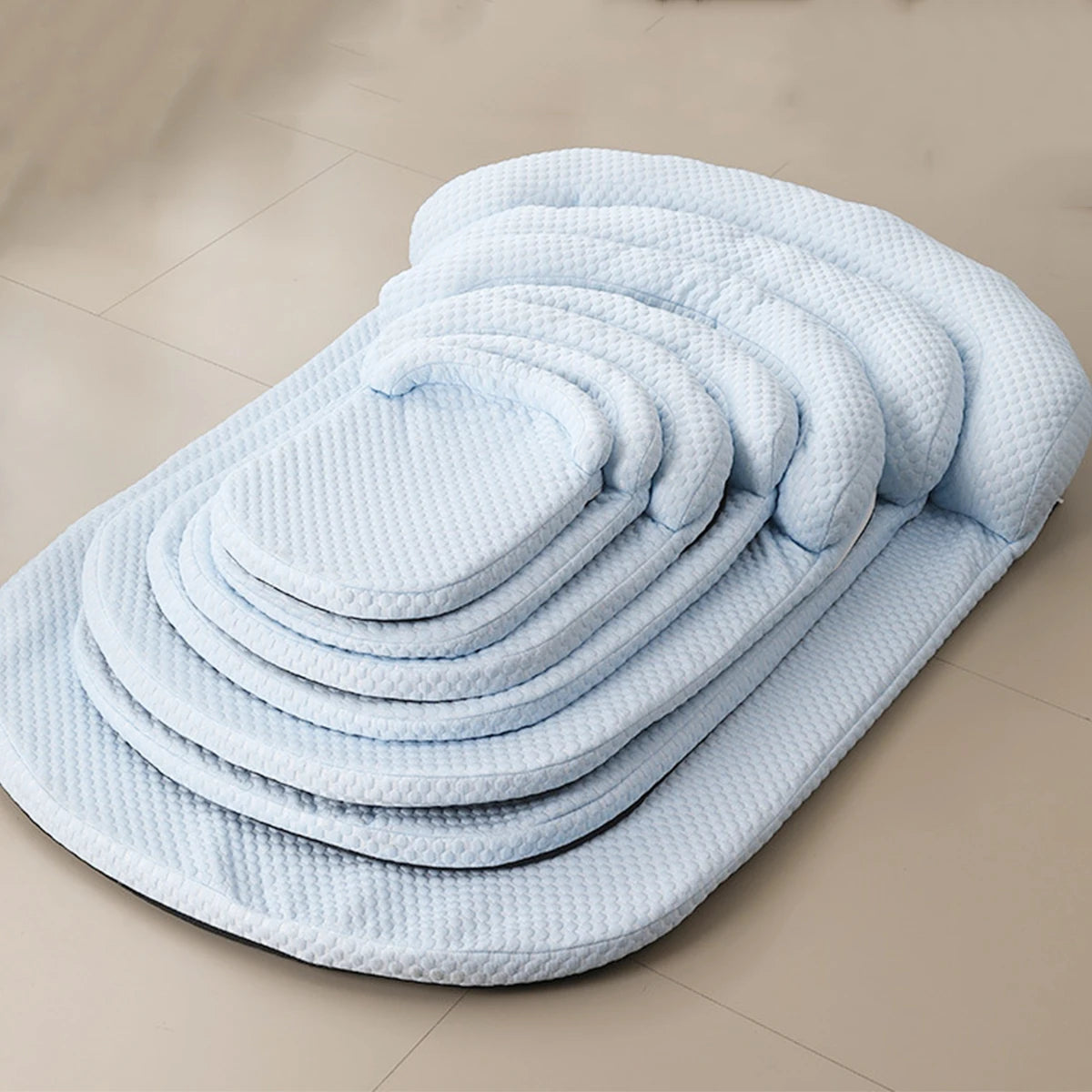 Summer Breeze Cooling Pet Bed, Breathable Ice Silk Dog Cushion with Pillow & Anti-Slip Bottom for Large/Small Dogs and Cats