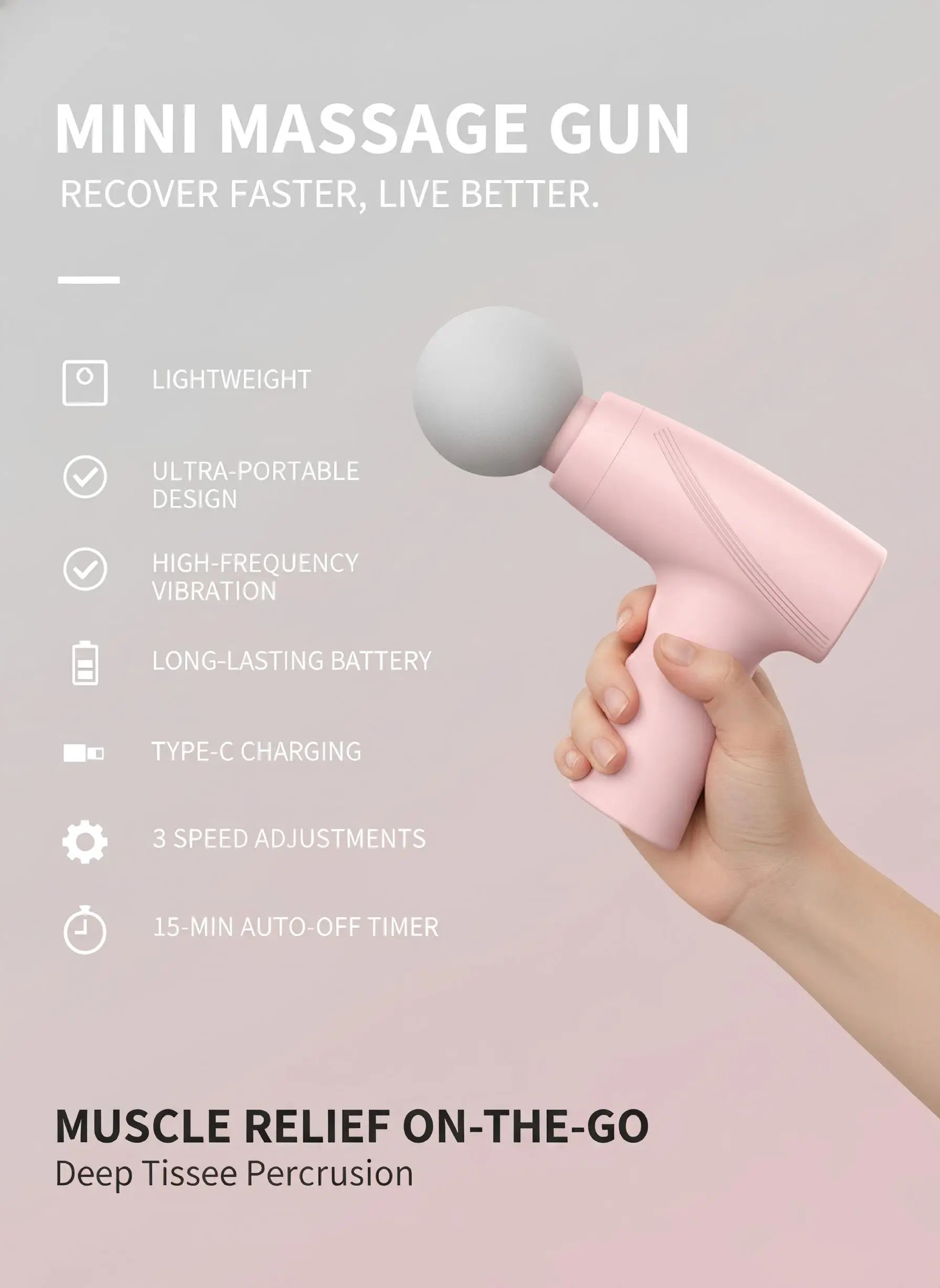 Portable Mini Fascia Gun  Deep Tissue Handheld Massage Gun Therapy Gun Fascia Gun Massagegun Massagers Handheld Deep Tissue