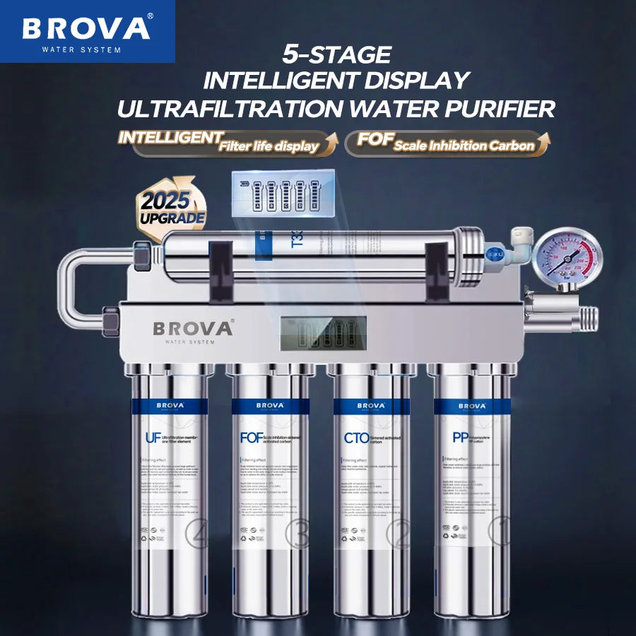 BROVA Kitchen Water Filt Upgrad 5 stage Ultrafiltration Water Purifier Household Direct Drinking Water Purifier TapWater Filter