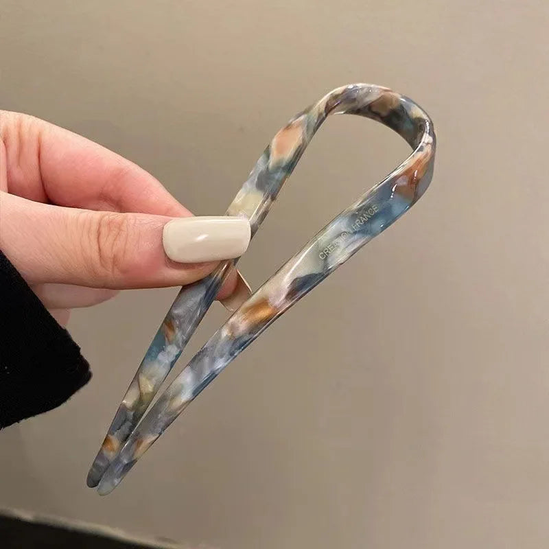 U-shaped Female Hairpin Fashionable Mineral Patterned Meatballs Hairpin Elegant Vintage Chinese Style Women's Hair Accessories