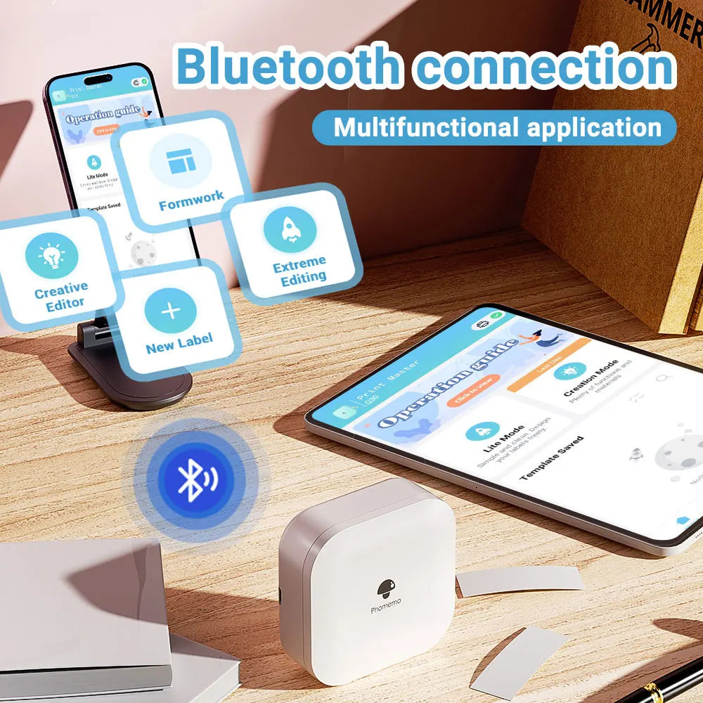 Zodzi Q30 Label Printer Mini Printer Pocket Thermal Label Maker Wireless Sticker Pocket Portable Printer Various Label Paper