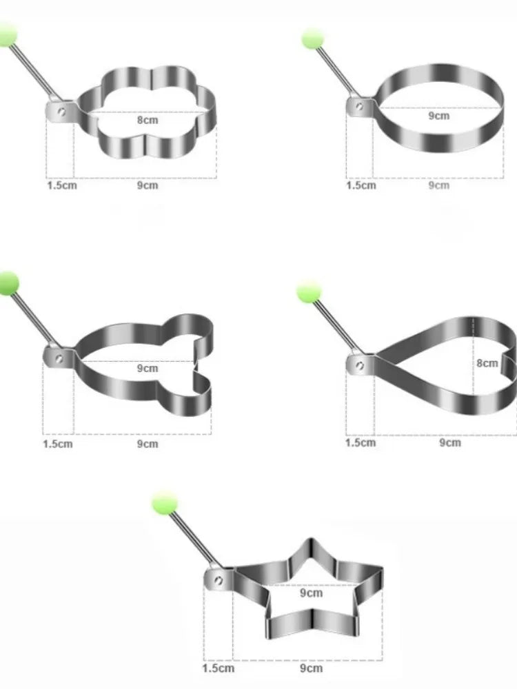 5Pcs Stainless Steel Eggs Rings Mold With Handle,Round Non-stick Pancake Omelette Mold For Griddle,Egg Shaper Home Kitchen Items