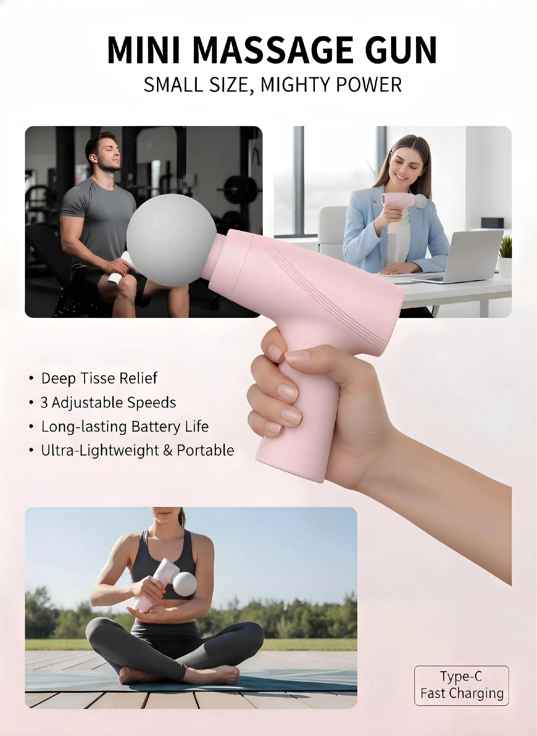 Portable Mini Fascia Gun  Deep Tissue Handheld Massage Gun Therapy Gun Fascia Gun Massagegun Massagers Handheld Deep Tissue