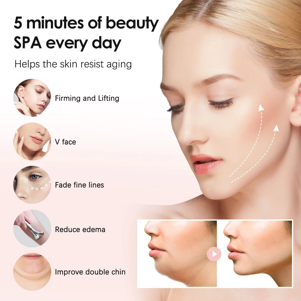 Electric Facial Micro-current Beauty Instrument LED Display Face Lifting Roller Massager Skin Tighten Massage Beauty Devices