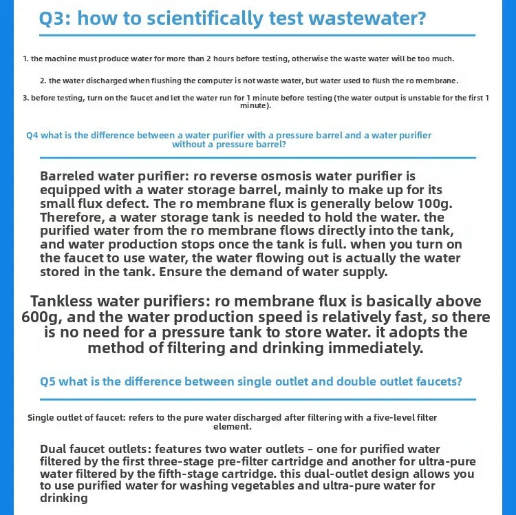 RO reverse osmosis water purifier household high-flow kitchen tap water filter DIY assembly of filter cartridges water purifier