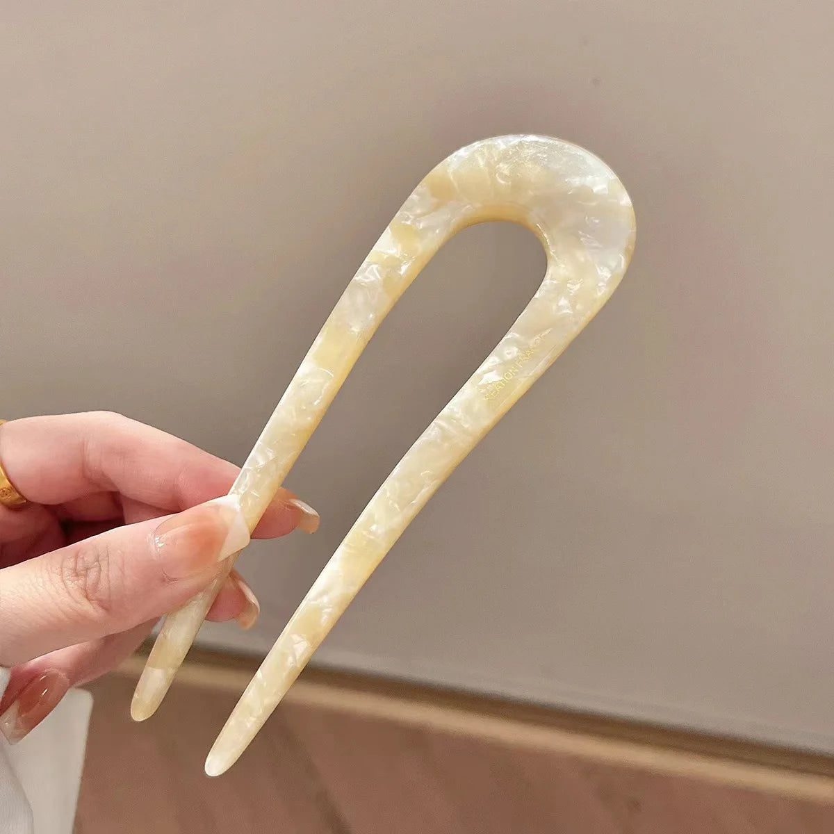 U-shaped Female Hairpin Fashionable Mineral Patterned Meatballs Hairpin Elegant Vintage Chinese Style Women's Hair Accessories