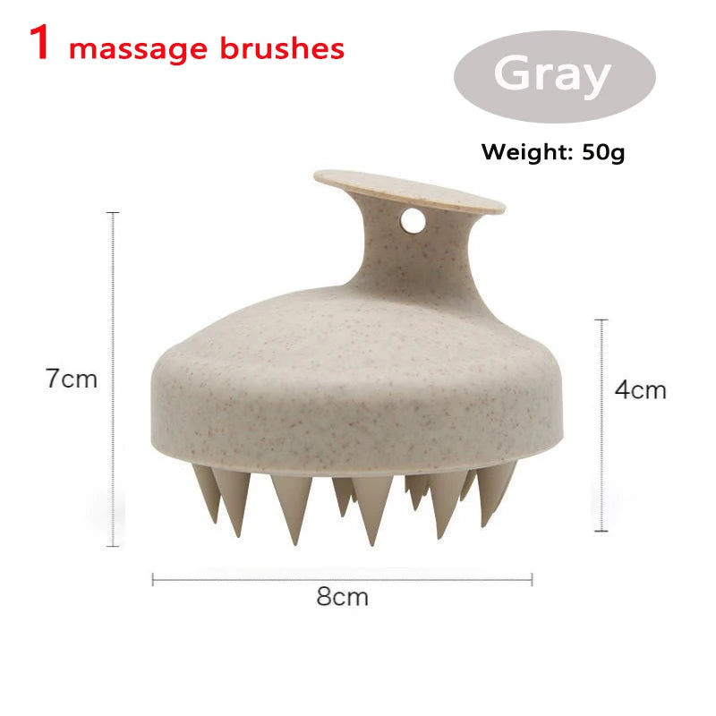 1/3/5 Silicone Shampoo Brush Head Scalp Massage Comb Hair Washing Comb Body Massage Brush Bath Shower Salon Hairdressing Tool