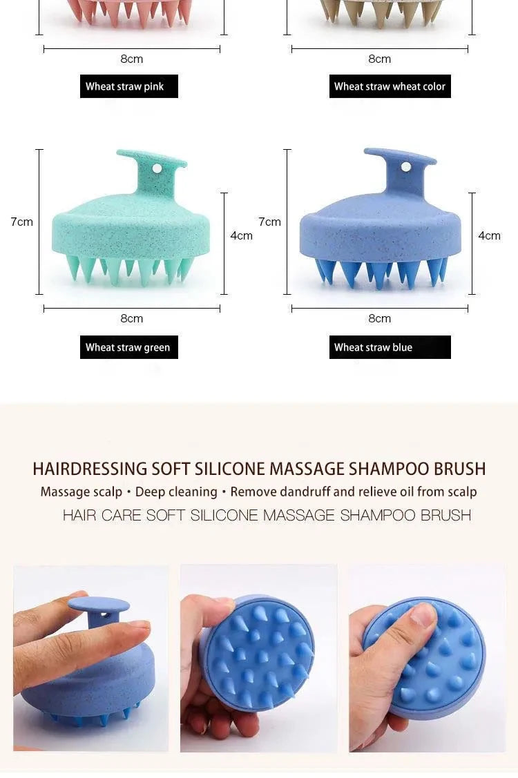 1/3/5 Silicone Shampoo Brush Head Scalp Massage Comb Hair Washing Comb Body Massage Brush Bath Shower Salon Hairdressing Tool