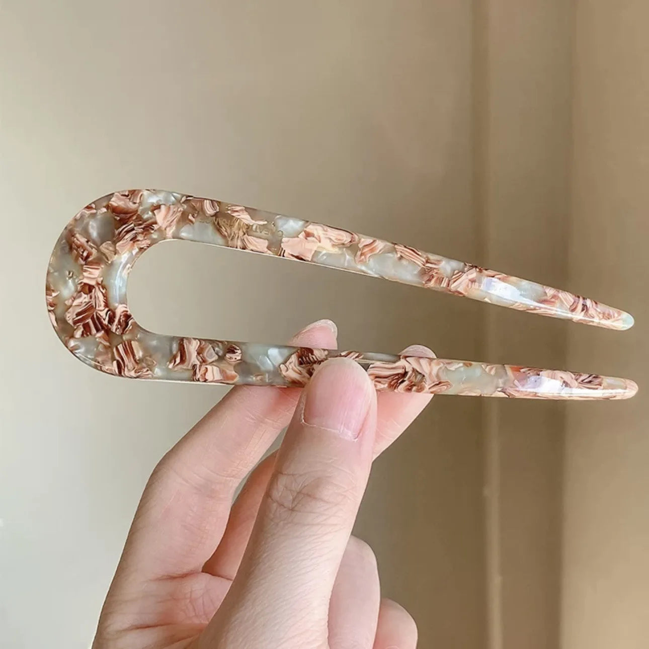 U-shaped Female Hairpin Fashionable Mineral Patterned Meatballs Hairpin Elegant Vintage Chinese Style Women's Hair Accessories
