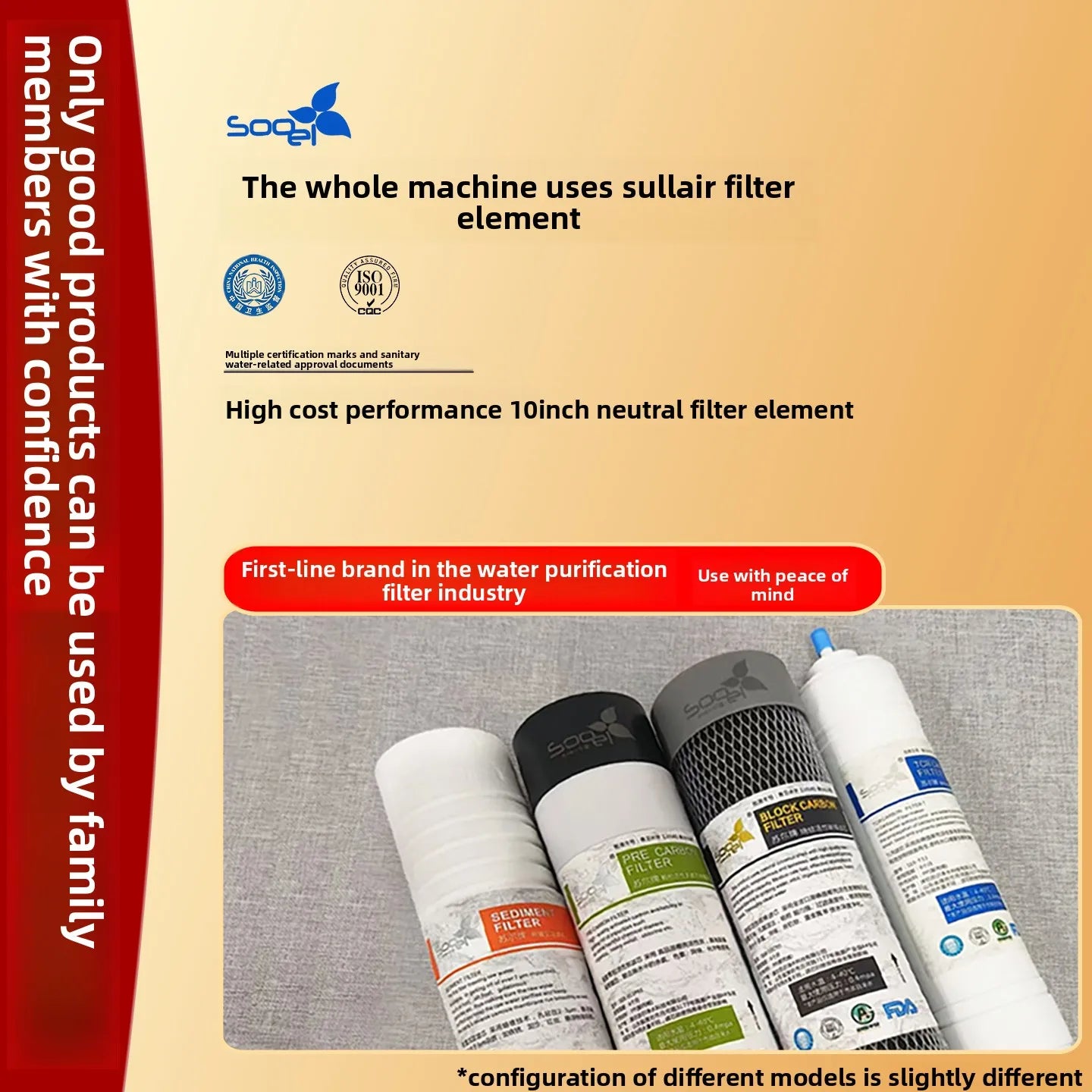RO reverse osmosis water purifier household high-flow kitchen tap water filter DIY assembly of filter cartridges water purifier