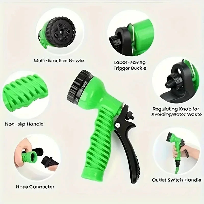 200FT Expandable High-Pressure Magic Hose 7 Water Spraying Functions Gun Durable Materials Home Garden Watering Tools